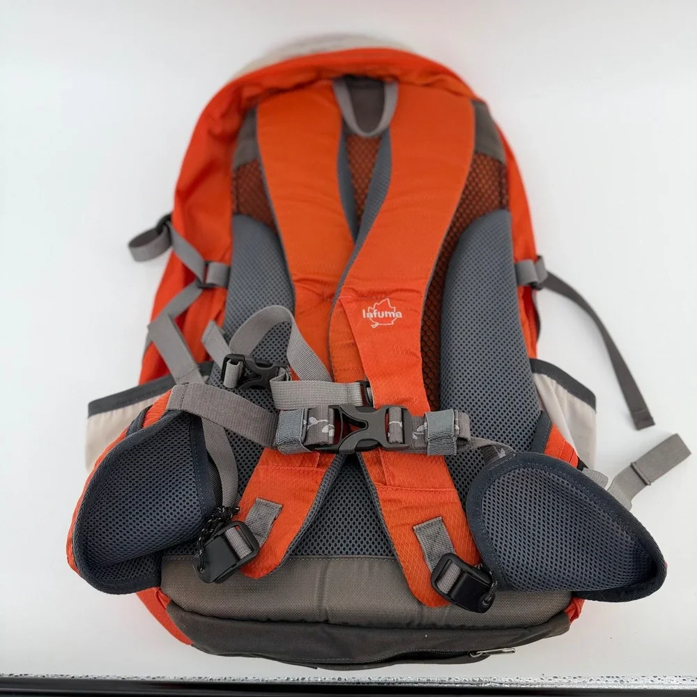 Lafuma Rania 28 Hiking Backpack 28L Orange Gray Rain Cover Camping Trekking